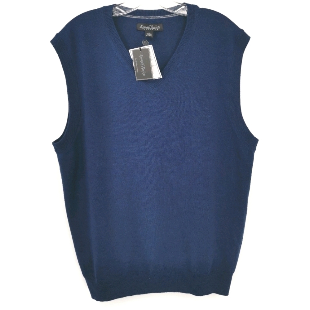 Kenneth Roberts NWT Men's L Blue Italy V-Neck Vest